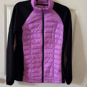 32 Degrees Purple Front Quilted Jacket with Black Sleeves